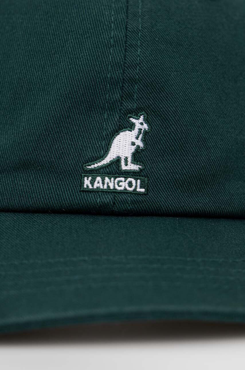 Kangol Bavlněná baseballová čepice zelená barva s aplikací - Pepit.cz