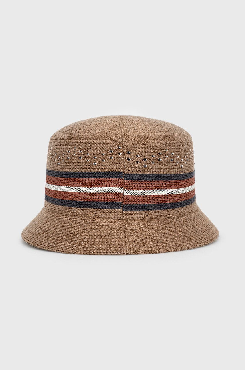 Kangol Klobouk z vlněné směsi hnědá barva - Pepit.cz