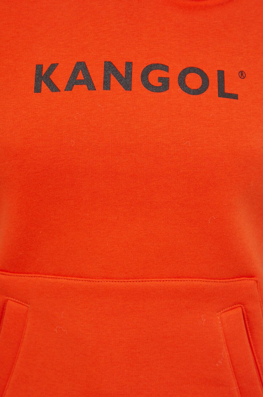 Kangol Mikina unisex oranžová barva s kapucí s potiskem - Pepit.cz