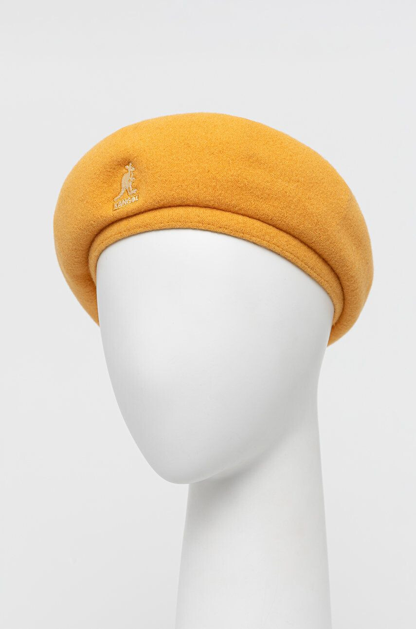 Kangol Vlněný baret žlutá barva vlněný - Pepit.cz