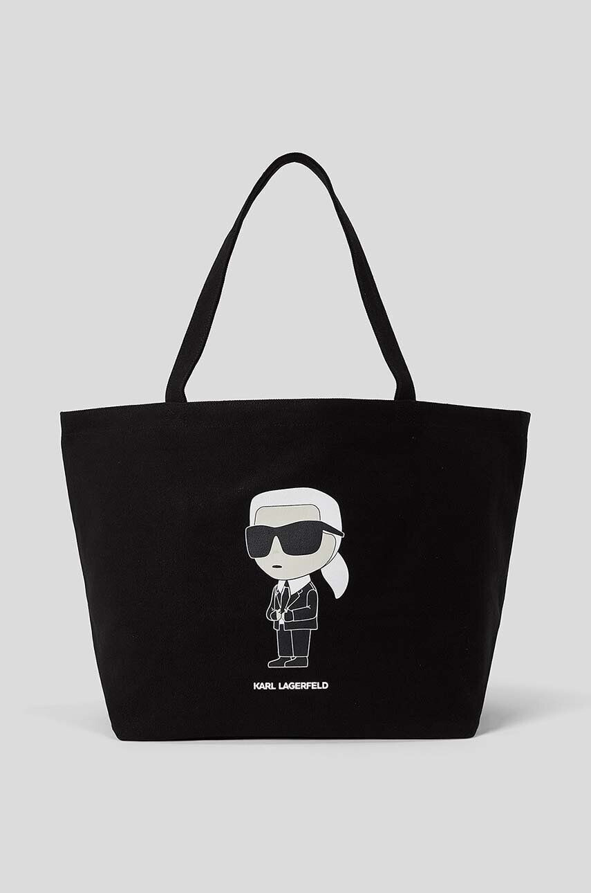 Karl Lagerfeld Bavlněná kabelka černá barva - Pepit.cz