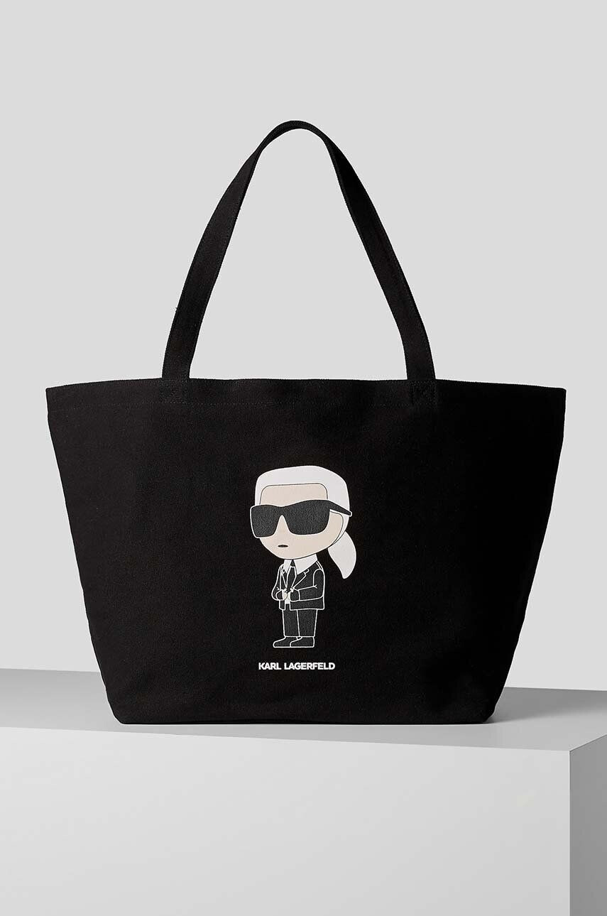 Karl Lagerfeld Bavlněná kabelka černá barva - Pepit.cz