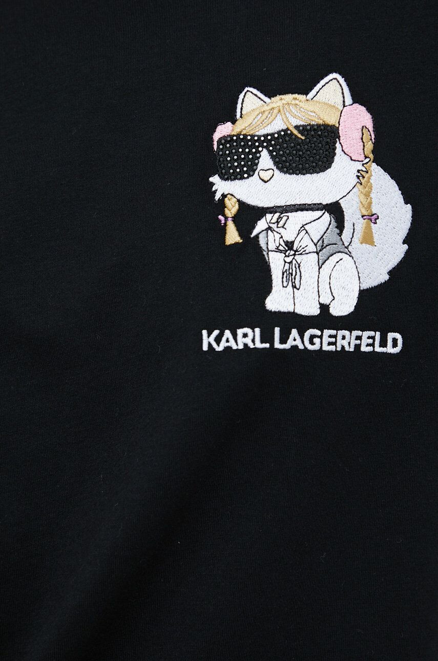 Karl Lagerfeld Bavlněné tričko černá barva - Pepit.cz