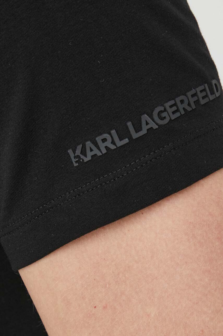 Karl Lagerfeld Bavlněné tričko černá barva s potiskem - Pepit.cz