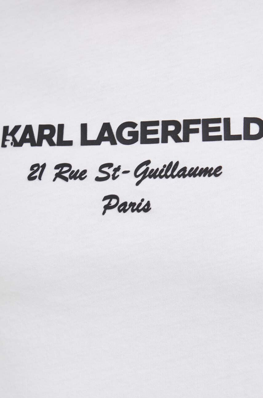 Karl Lagerfeld Bavlněné tričko bílá barva s potiskem - Pepit.cz