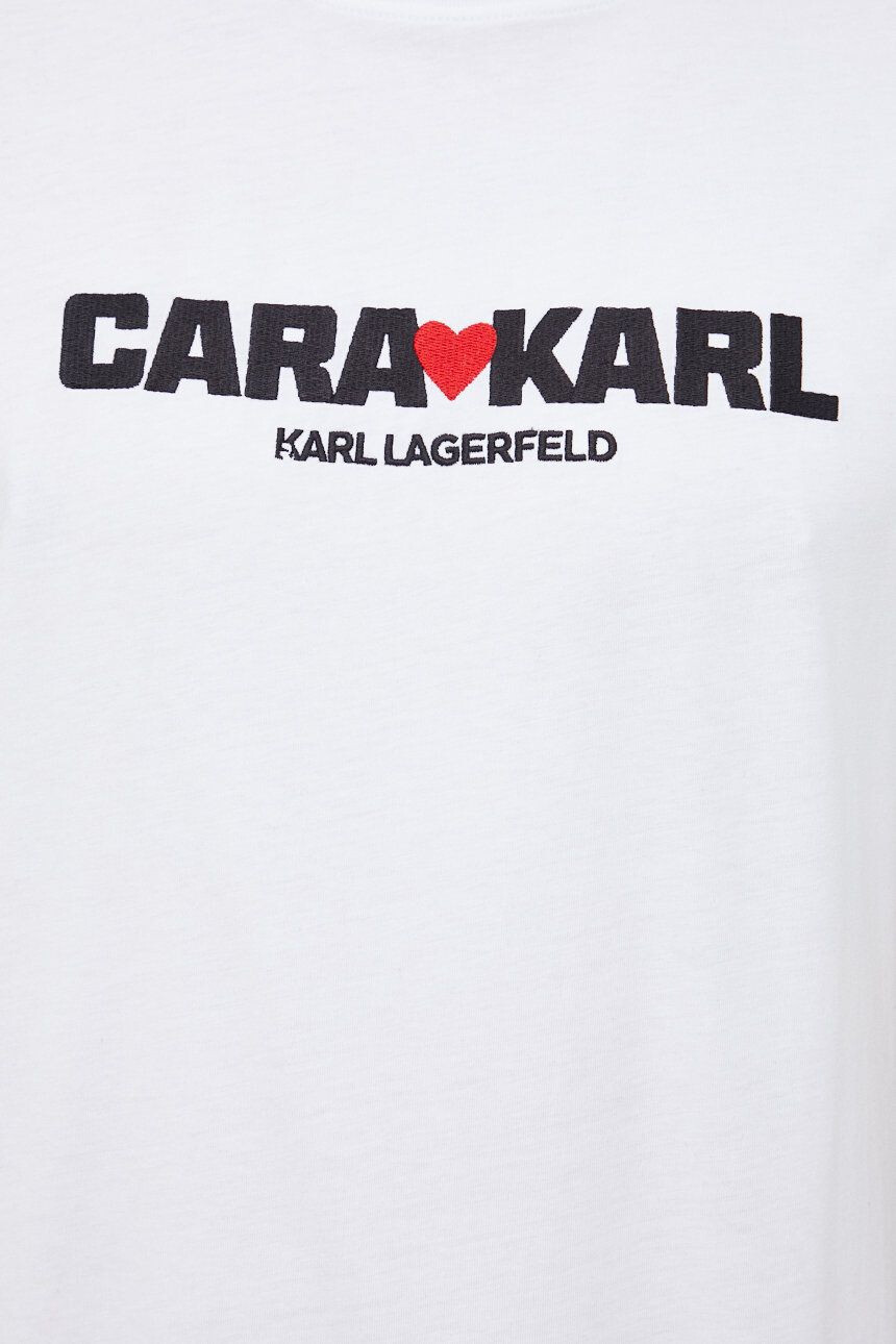 Karl Lagerfeld Bavlněné tričko X Cara Delevingne černá barva - Pepit.cz