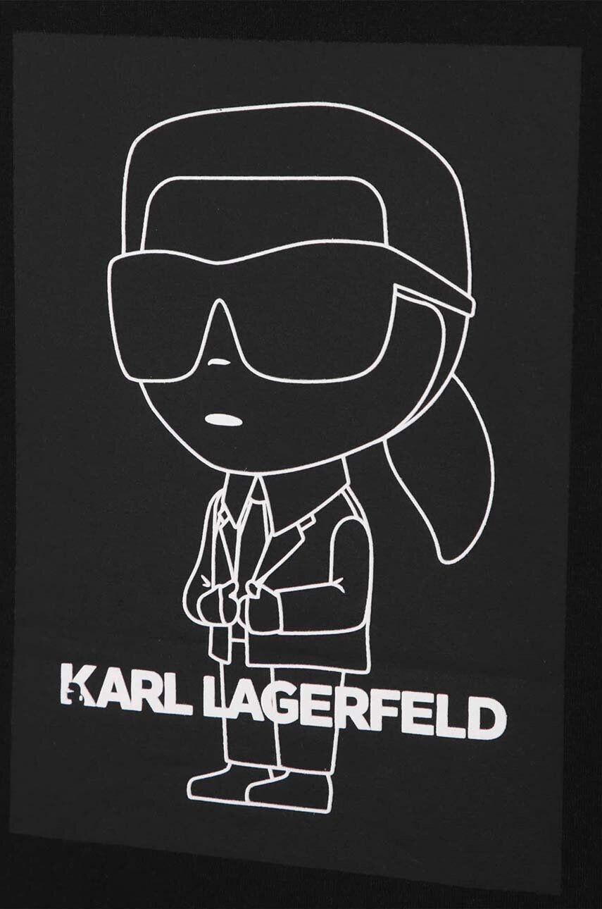 Karl Lagerfeld Dětské bavlněné tričko zelená barva s potiskem - Pepit.cz