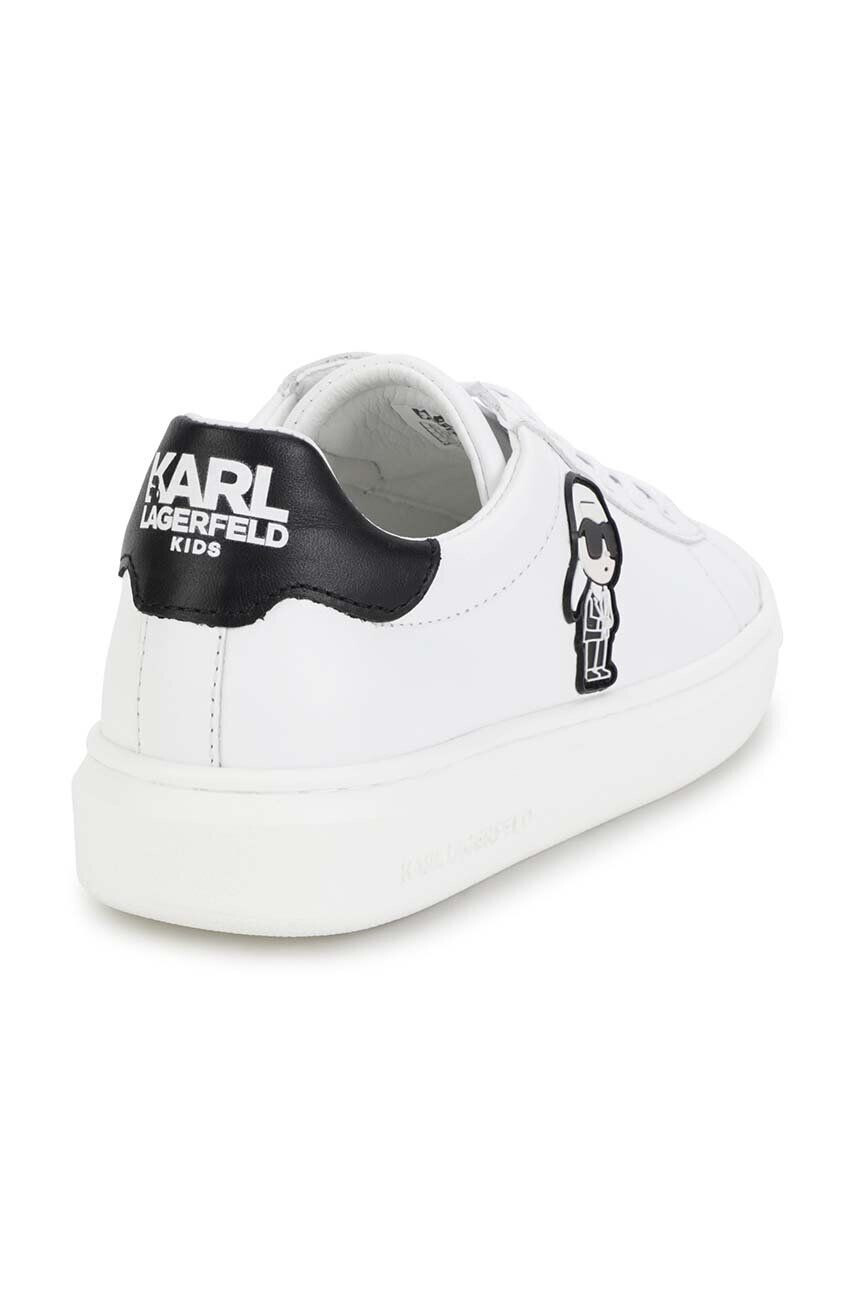 Karl Lagerfeld Dětské kožené sneakers boty bílá barva - Pepit.cz