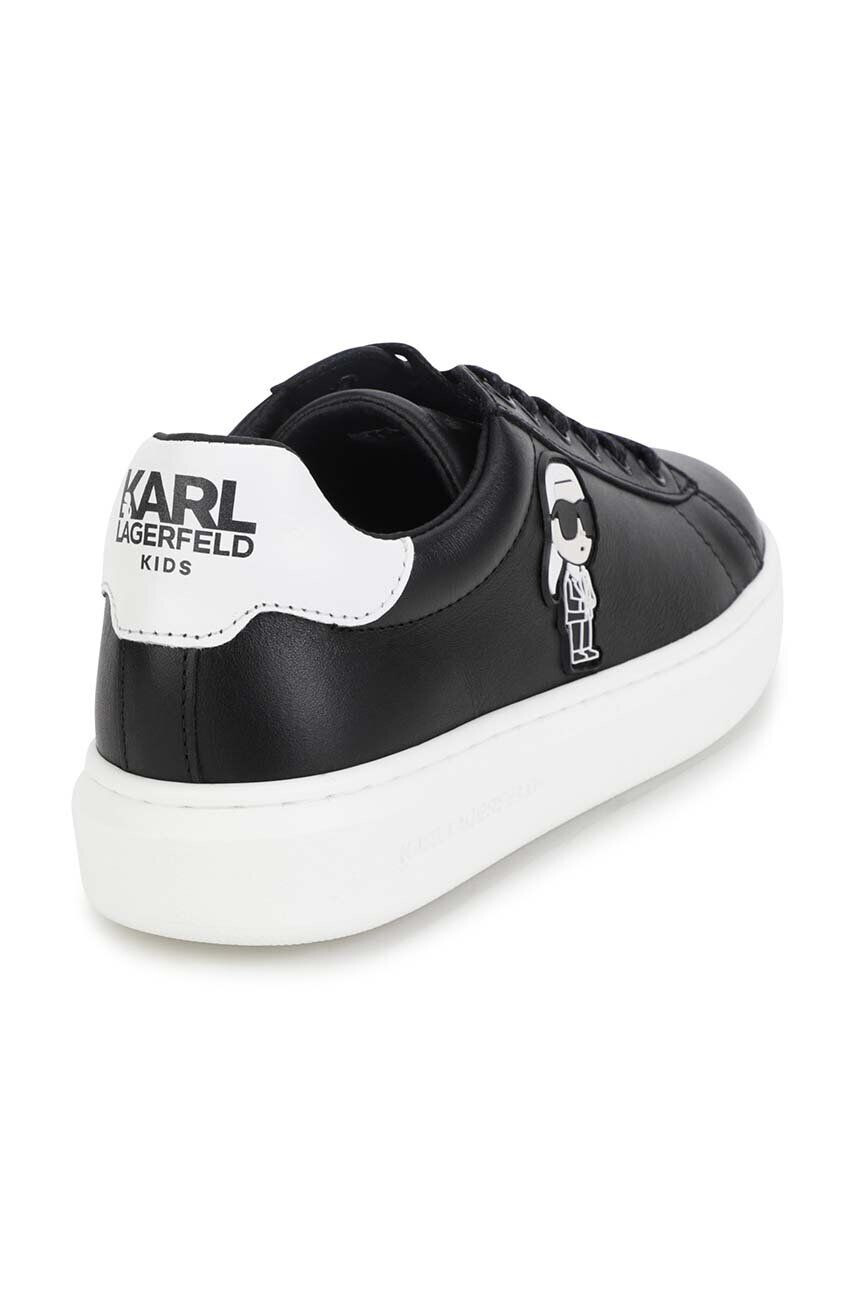 Karl Lagerfeld Dětské kožené sneakers boty černá barva - Pepit.cz