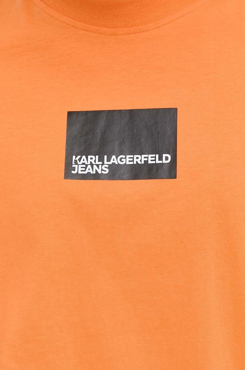 Karl Lagerfeld Jeans Bavlněné tričko oranžová barva - Pepit.cz