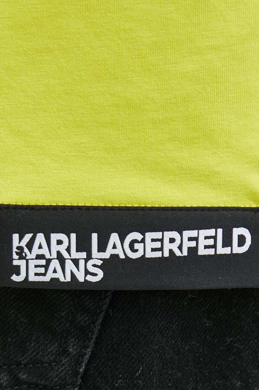 Karl Lagerfeld Jeans Bavlněné tričko s dlouhým rukávem žlutá barva s potiskem - Pepit.cz