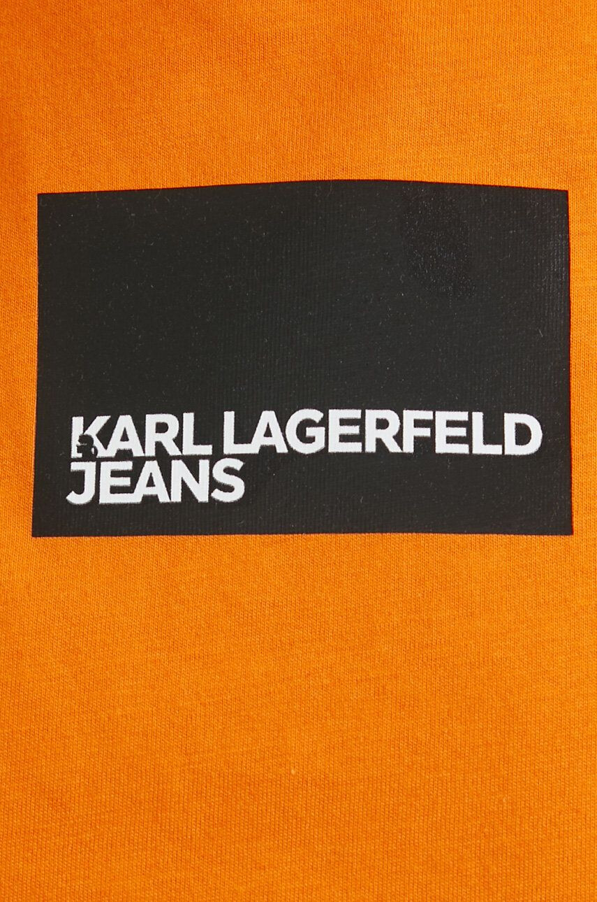 Karl Lagerfeld Jeans Bavlněný top černá barva - Pepit.cz