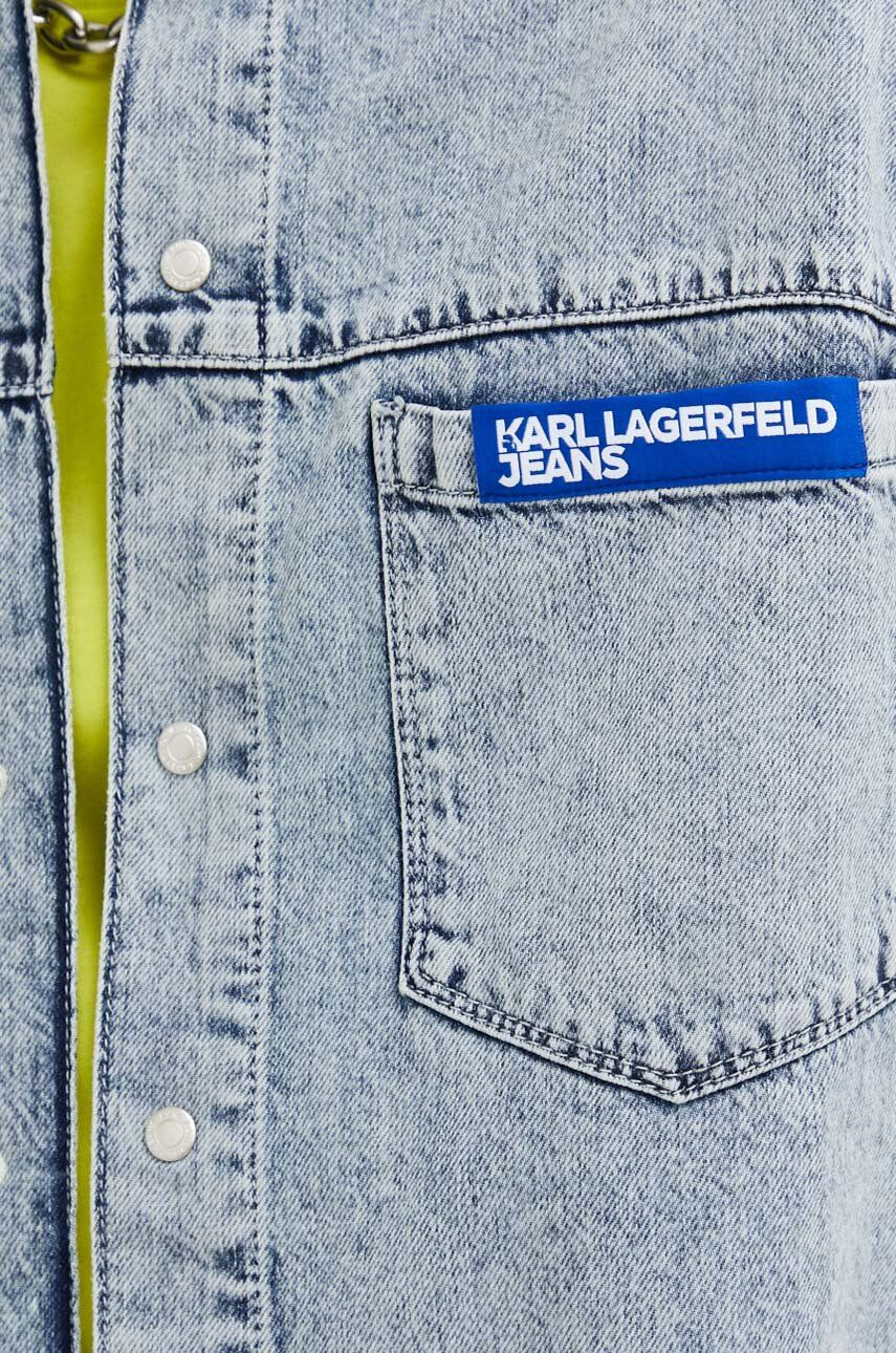 Karl Lagerfeld Jeans Džínová košile pánská relaxed s klasickým límcem - Pepit.cz