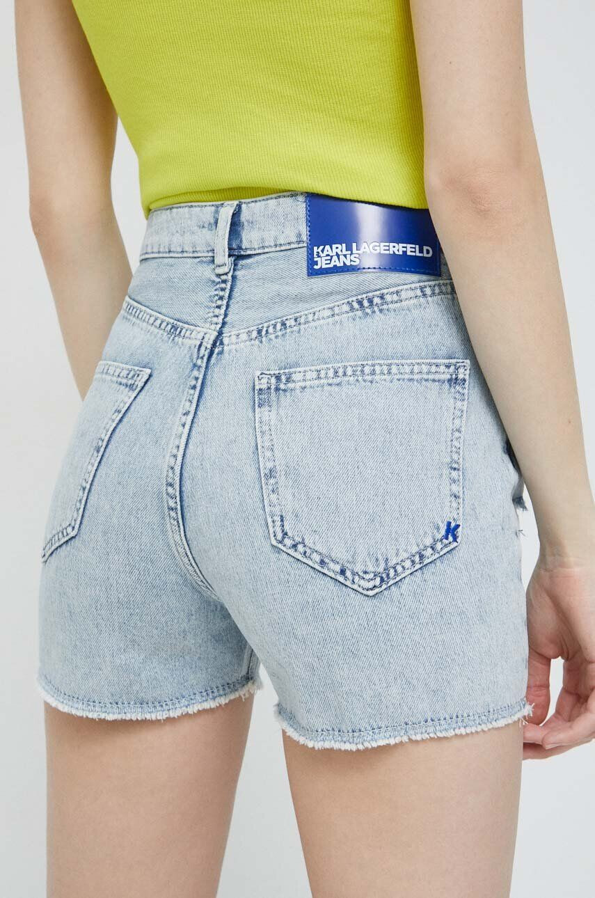 Karl Lagerfeld Jeans Džínové šortky dámské hladké high waist - Pepit.cz