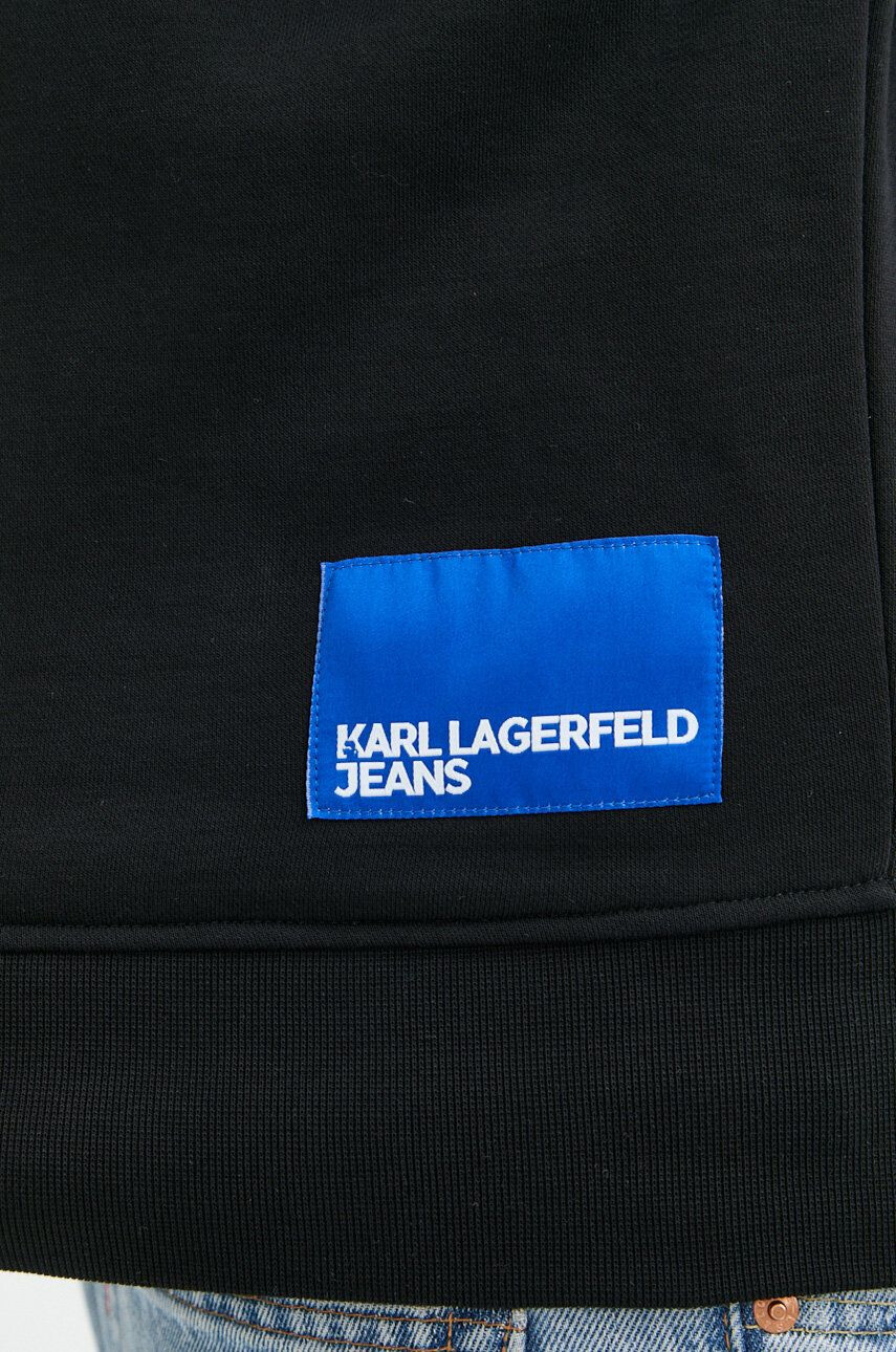 Karl Lagerfeld Jeans Mikina pánská černá barva vzorovaná - Pepit.cz