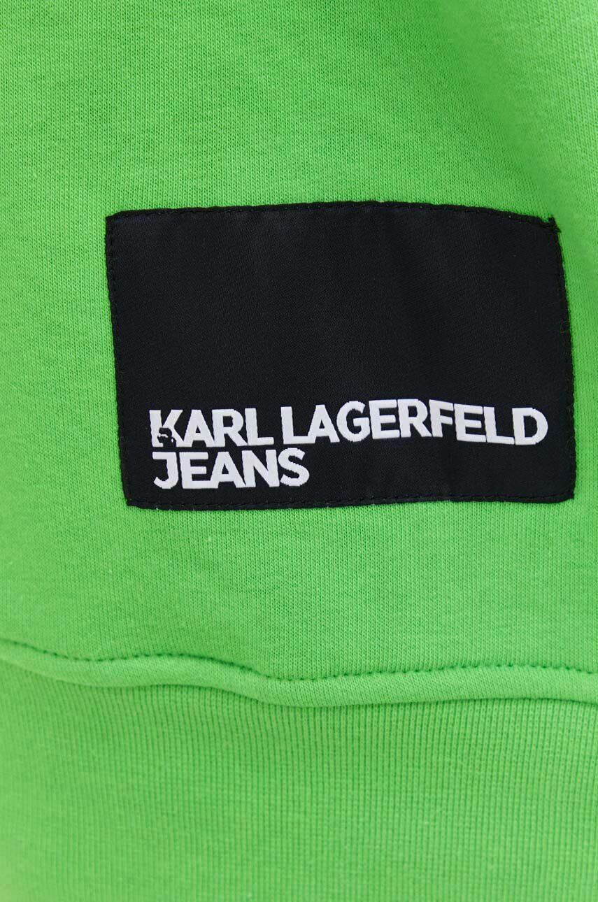 Karl Lagerfeld Jeans Mikina pánská zelená barva s potiskem - Pepit.cz