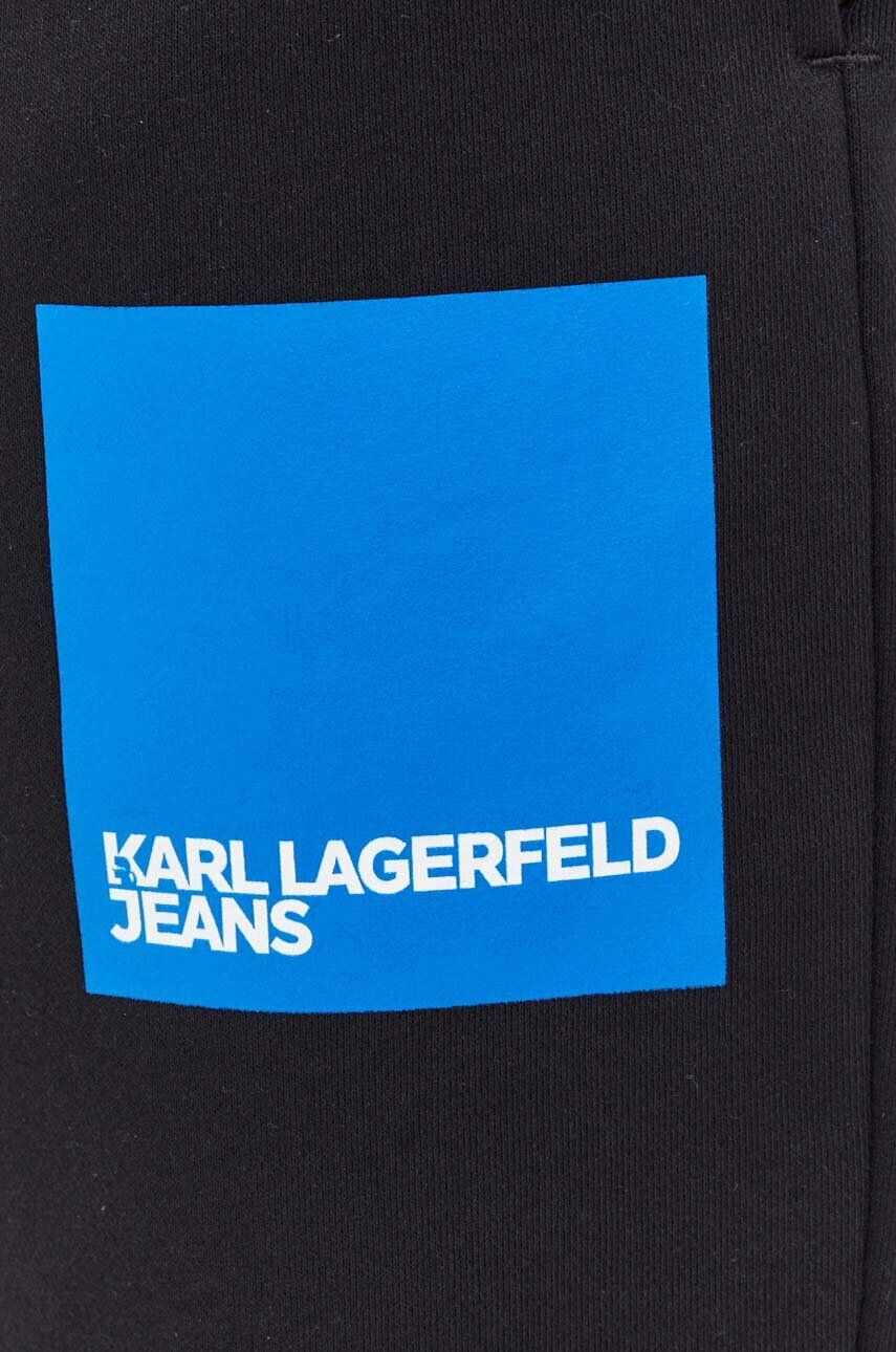 Karl Lagerfeld Jeans Tepláky černá barva s potiskem - Pepit.cz