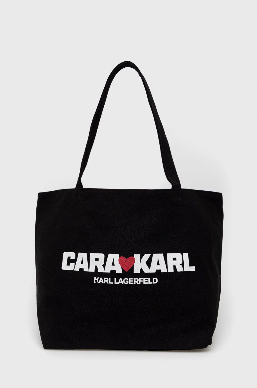 Karl Lagerfeld Kabelka X Cara Delevingne černá barva - Pepit.cz