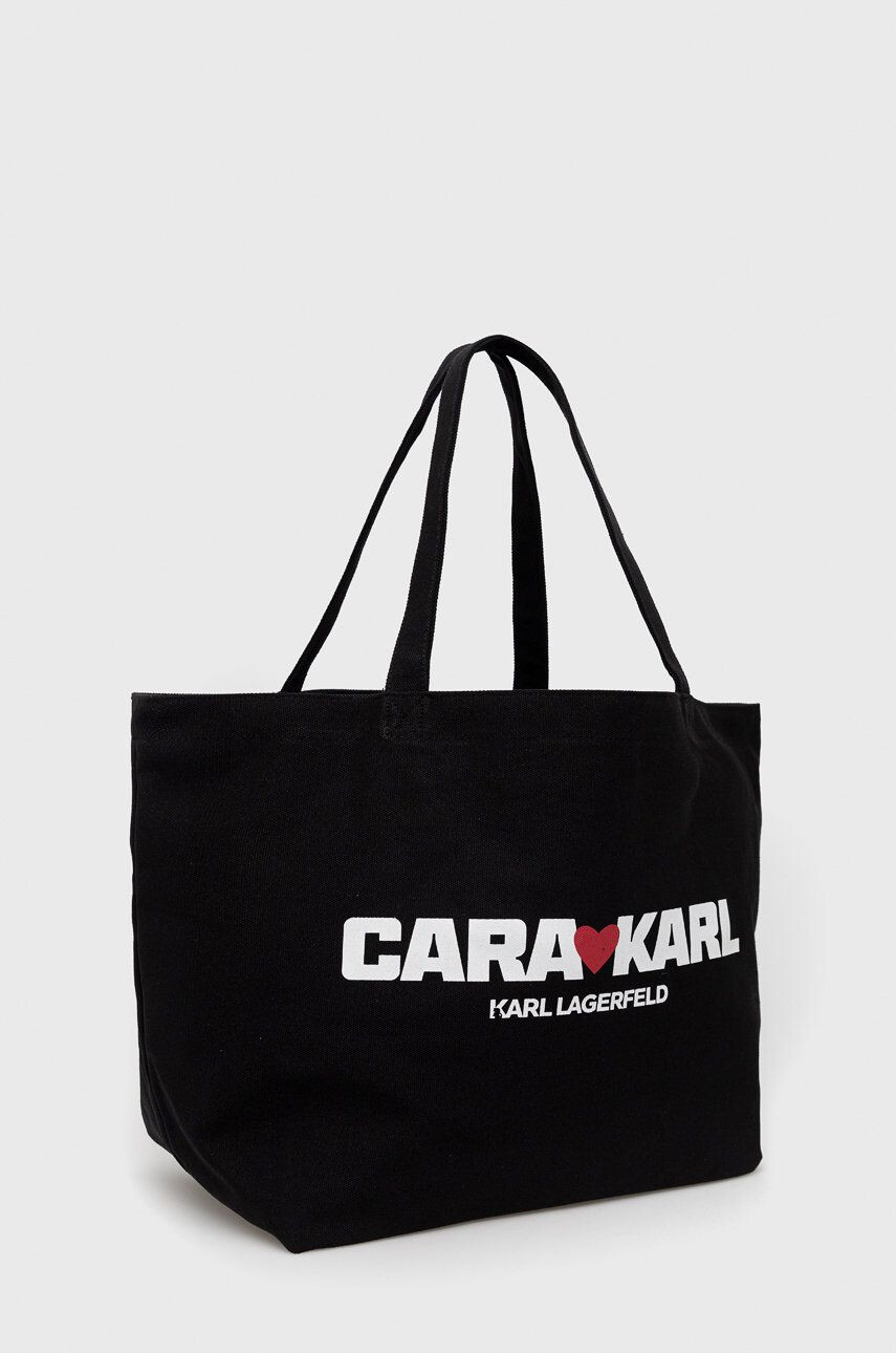 Karl Lagerfeld Kabelka X Cara Delevingne černá barva - Pepit.cz