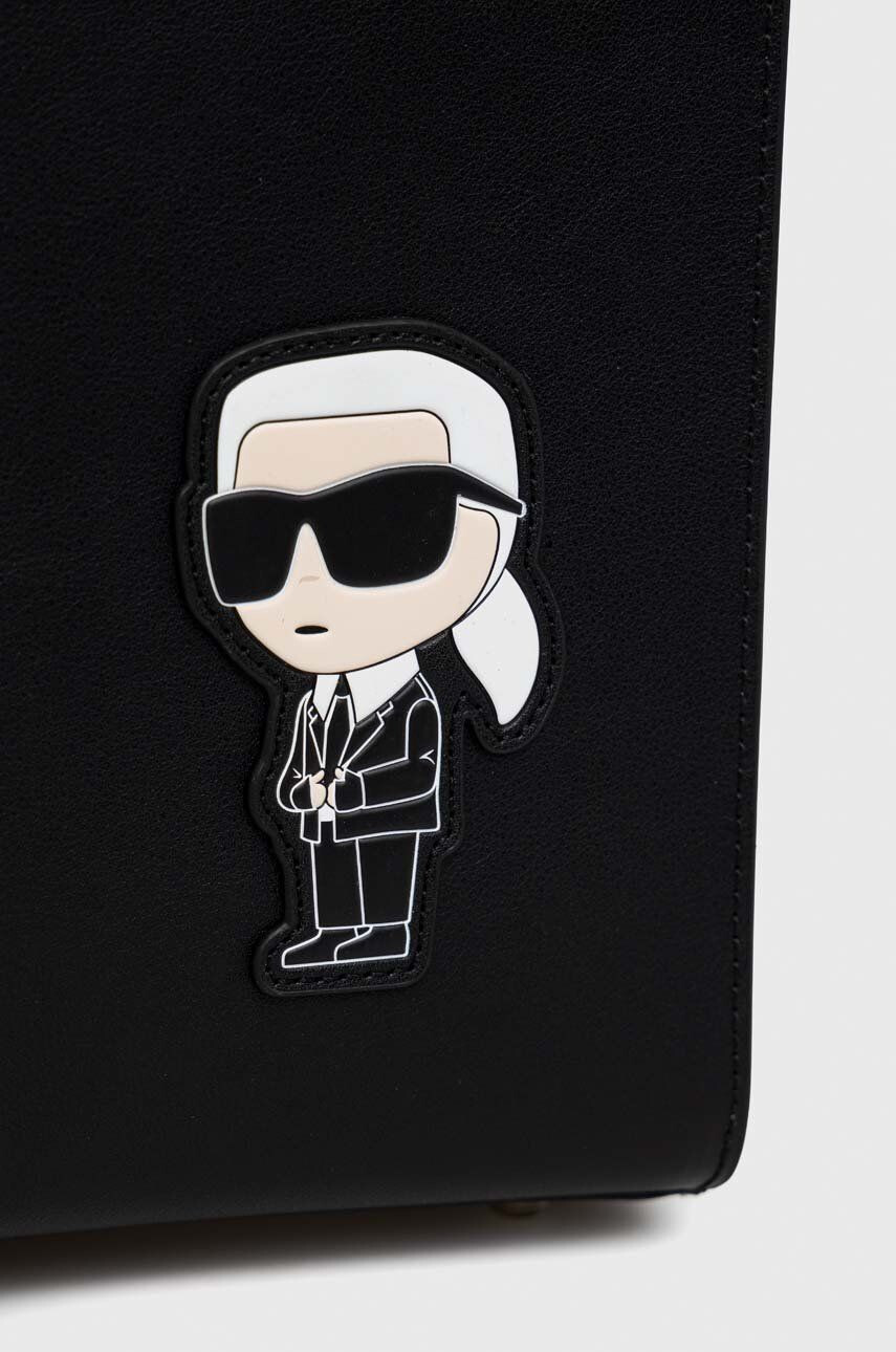 Karl Lagerfeld Kožená kabelka černá barva - Pepit.cz