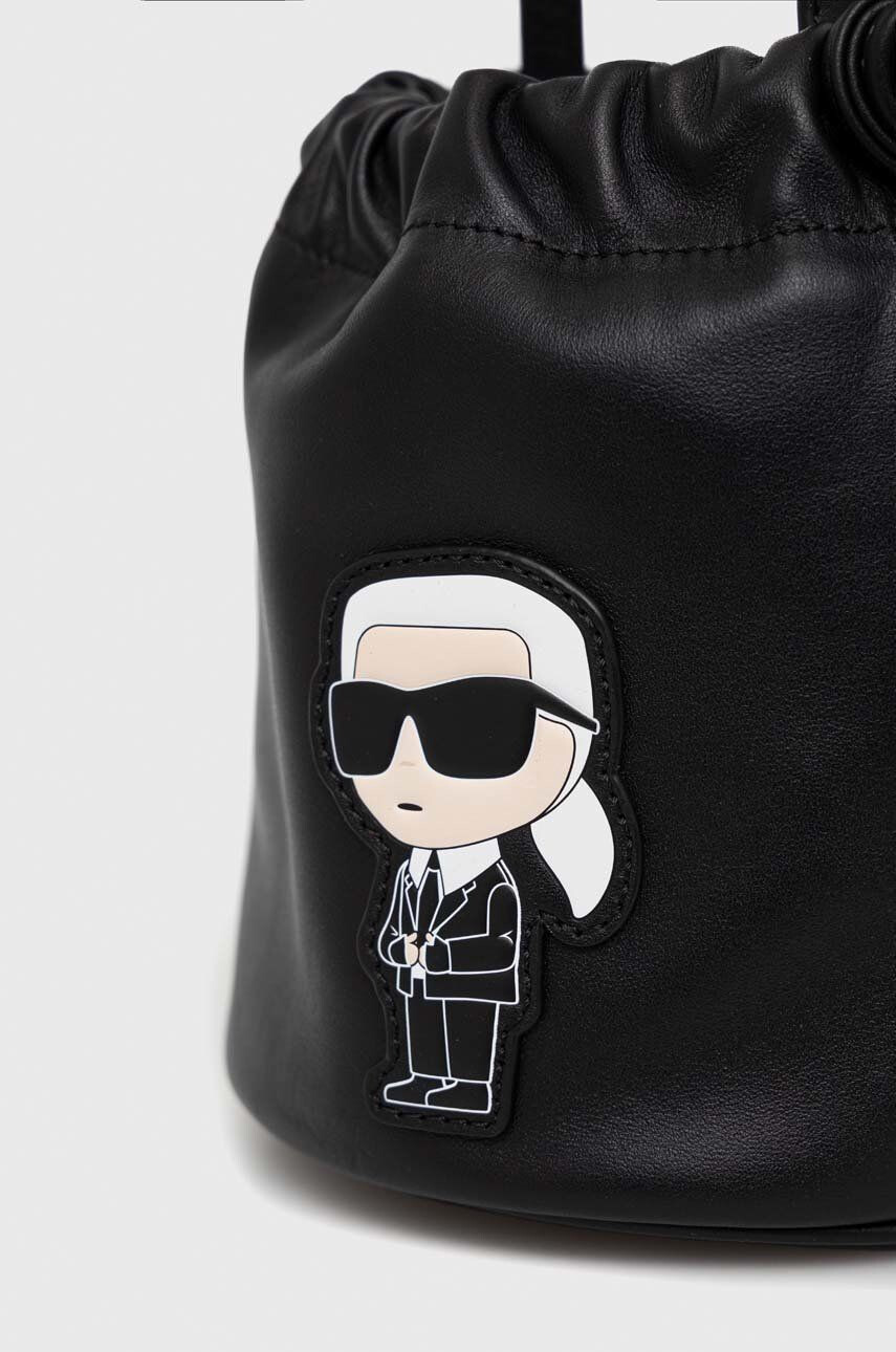 Karl Lagerfeld Kožená kabelka fialová barva - Pepit.cz