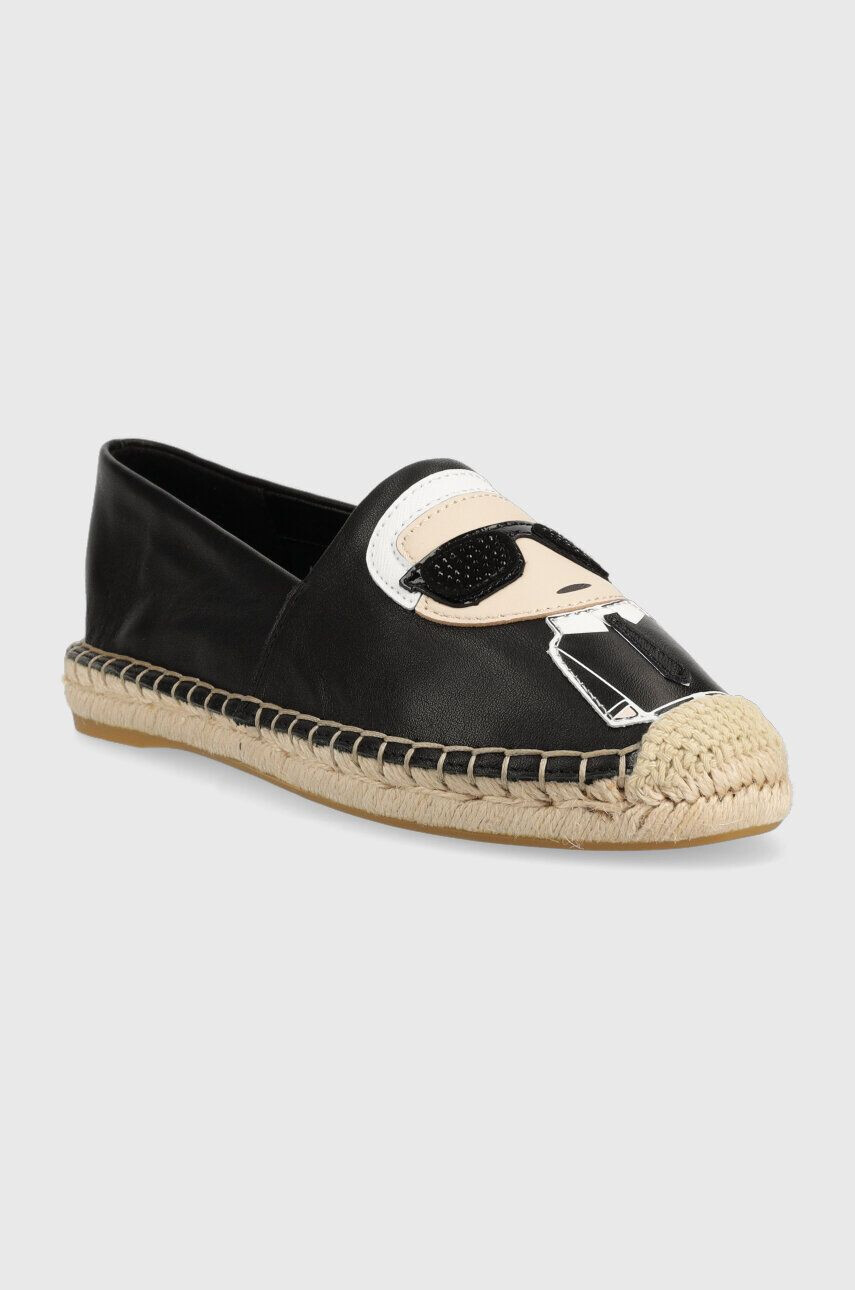 Karl Lagerfeld Kožené espadrilky KAMINI černá barva KL80111A - Pepit.cz