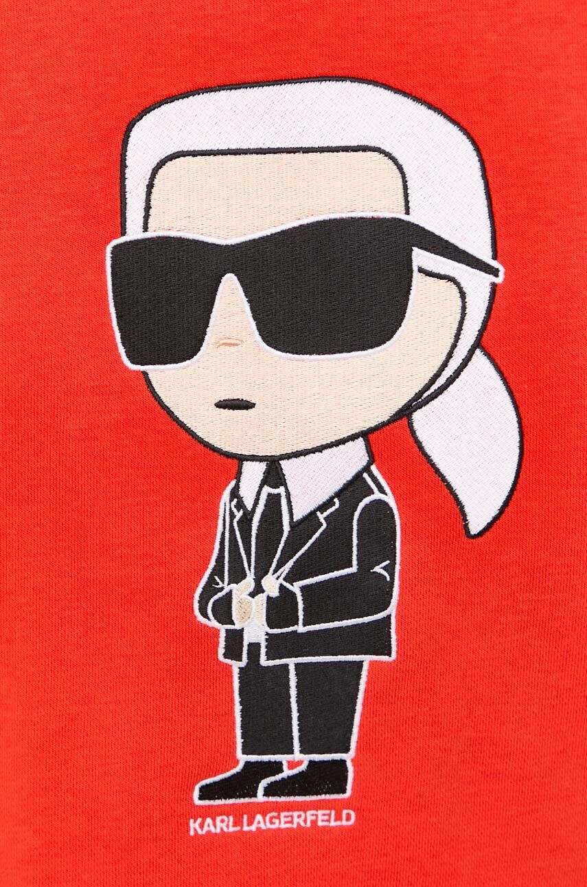 Karl Lagerfeld Mikina dámská červená barva s aplikací - Pepit.cz