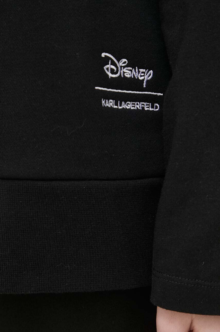 Karl Lagerfeld Mikina x Disney dámská černá barva s kapucí s aplikací - Pepit.cz