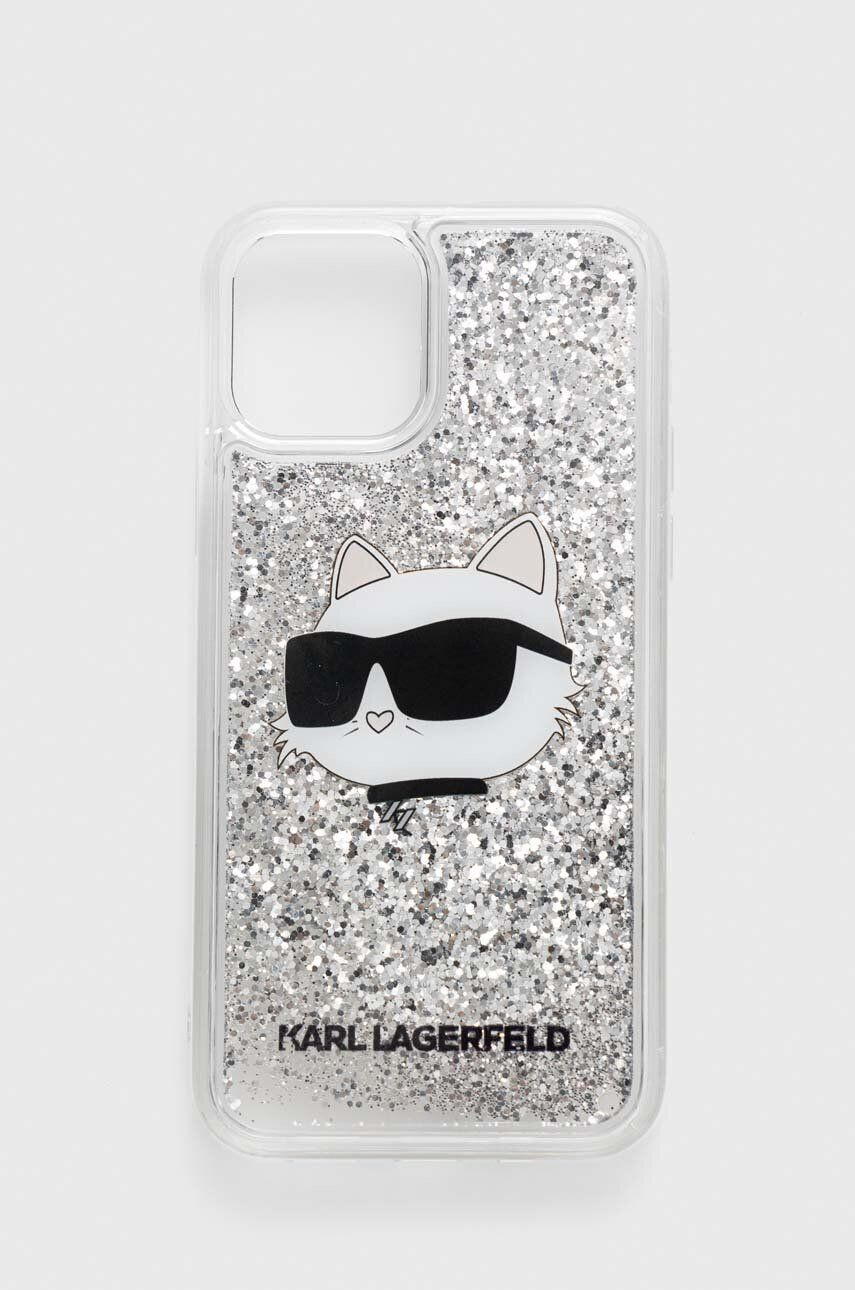 Karl Lagerfeld Obal na telefon iPhone 12/12 Pro 61" stříbrná barva - Pepit.cz