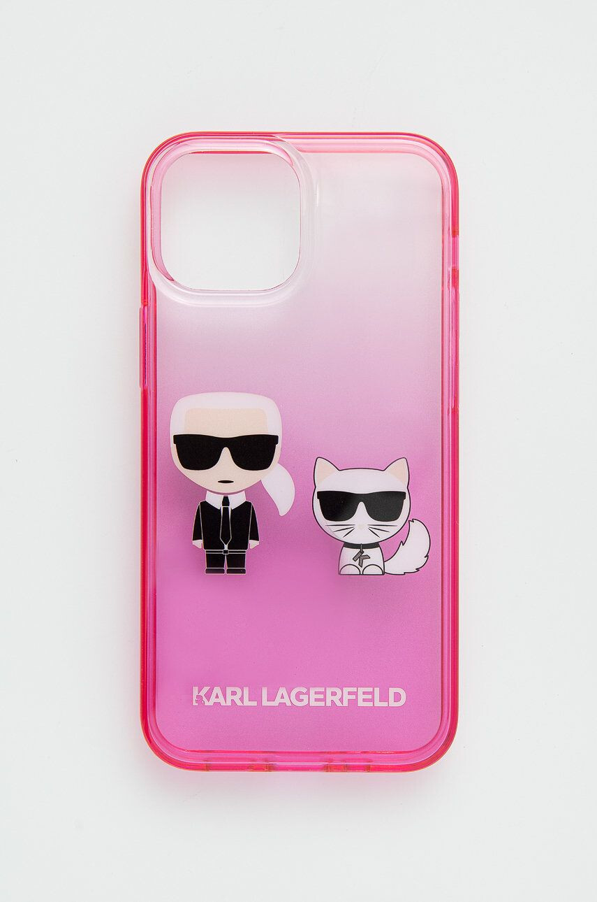 Karl Lagerfeld Obal na telefon Iphone 13 Mini 54'' růžová barva - Pepit.cz