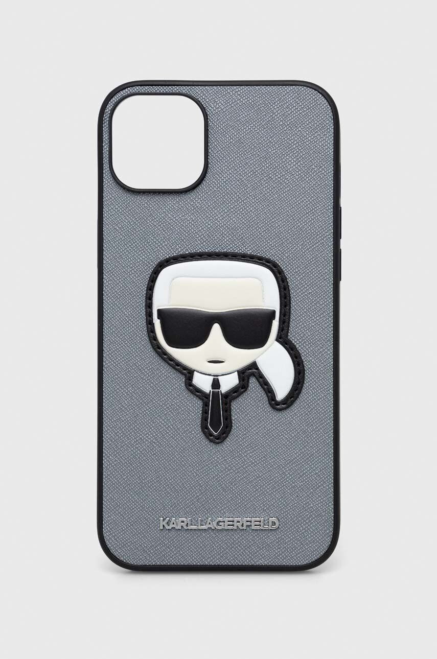 Karl Lagerfeld Obal na telefon iPhone 14 Plus 67" stříbrná barva - Pepit.cz