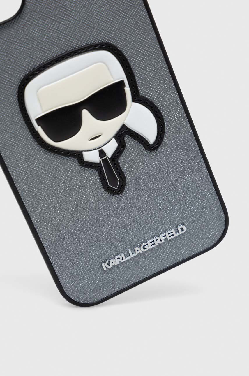 Karl Lagerfeld Obal na telefon iPhone 14 Plus 67" stříbrná barva - Pepit.cz