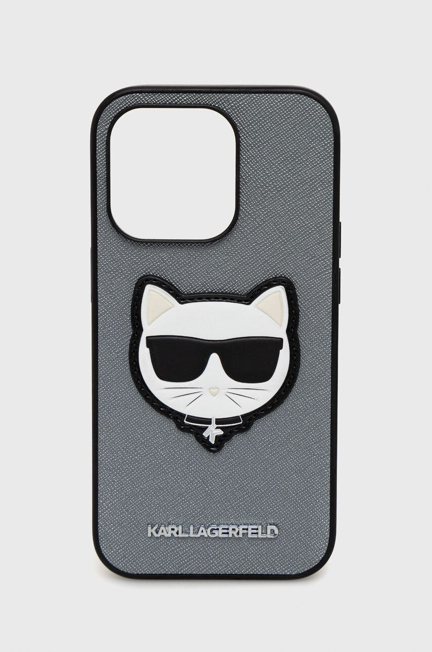 Karl Lagerfeld Obal na telefon Iphone 14 Pro 61" stříbrná barva - Pepit.cz