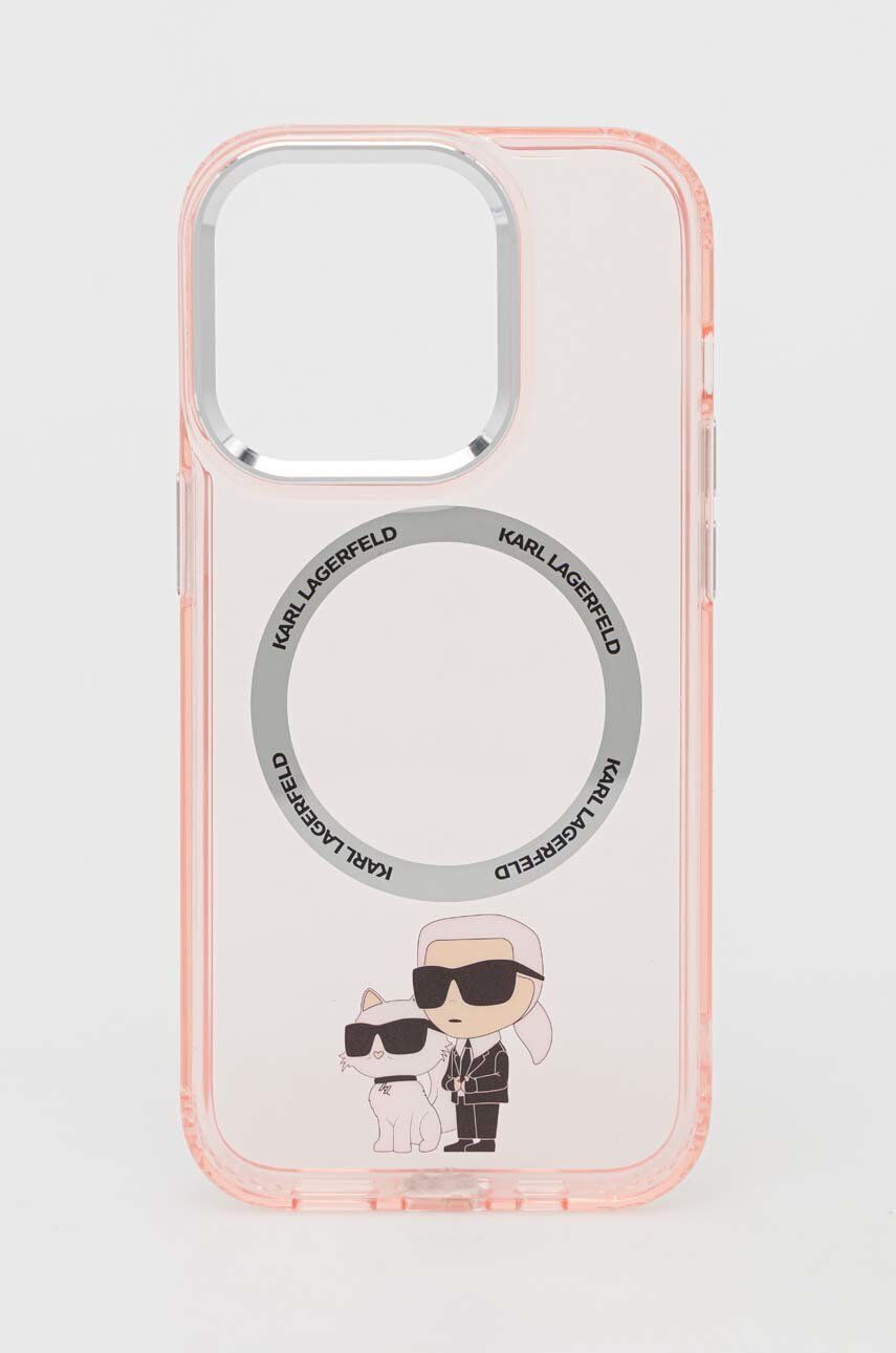 Karl Lagerfeld Obal na telefon iPhone 14 Pro 61" červená barva - Pepit.cz