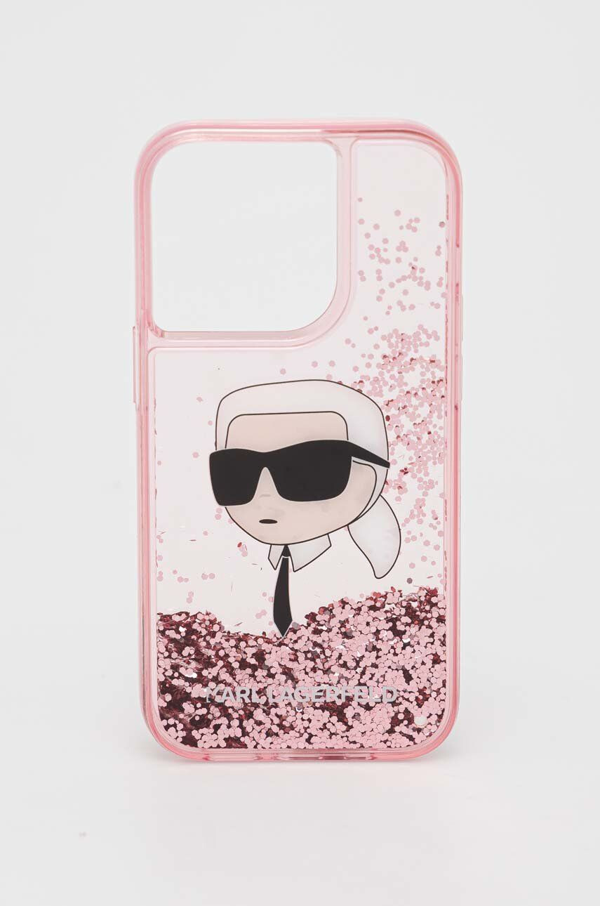 Karl Lagerfeld Obal na telefon iPhone 14 Pro 61" stříbrná barva - Pepit.cz