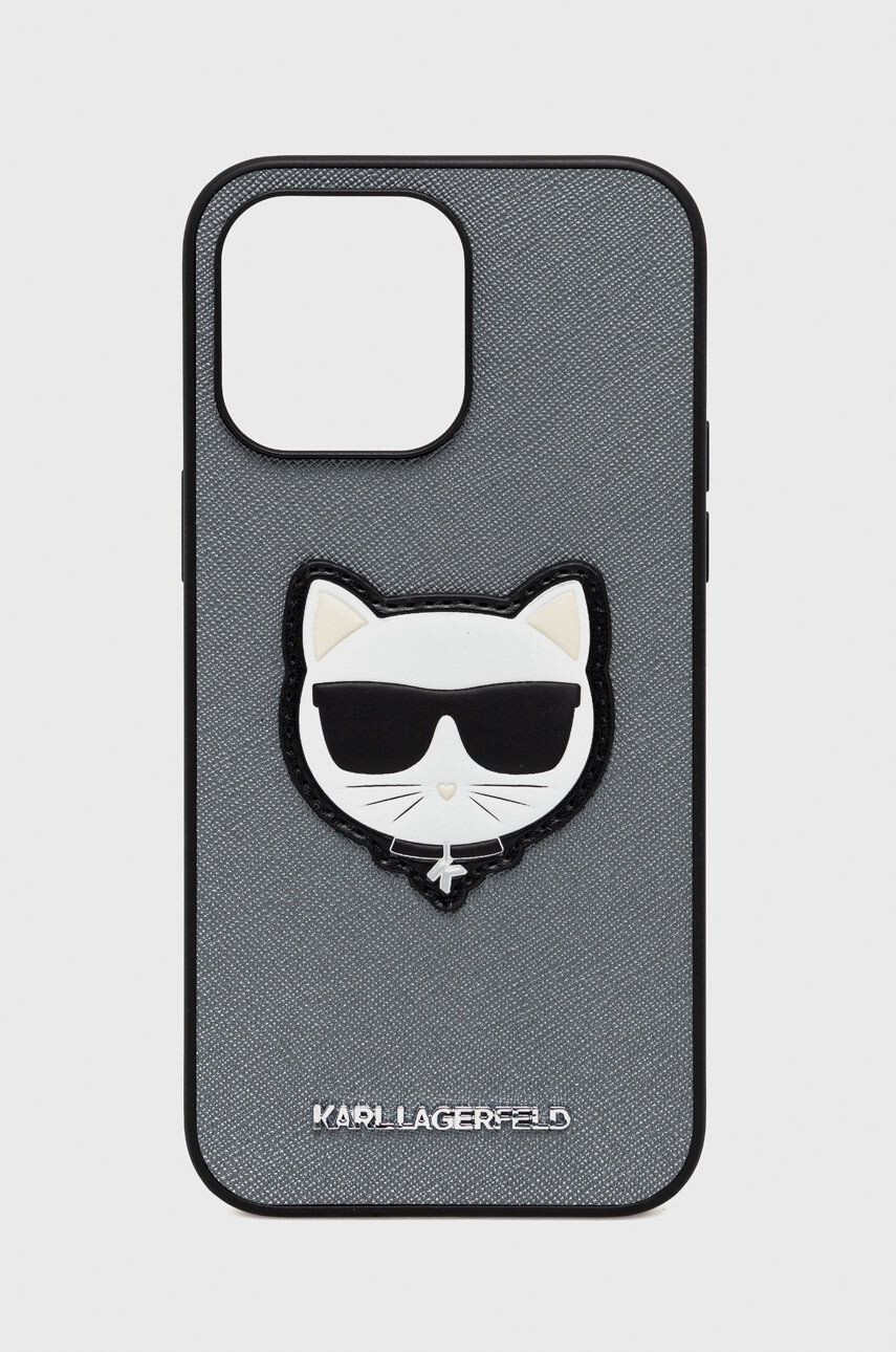 Karl Lagerfeld Obal na telefon Iphone 14 Pro Max 67" stříbrná barva - Pepit.cz