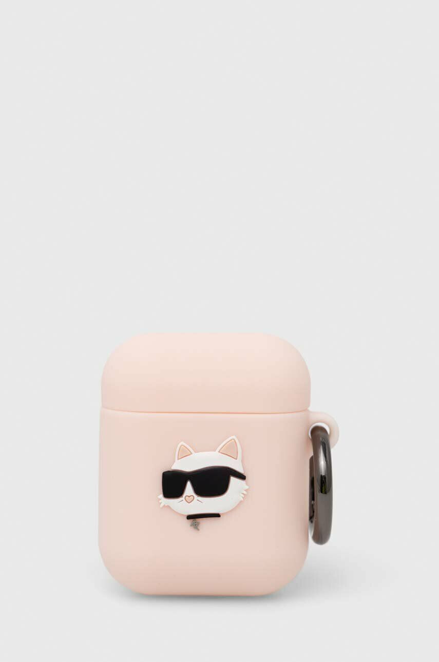 Karl Lagerfeld Pouzdro na airpod AirPods 1/2 cover růžová barva - Pepit.cz