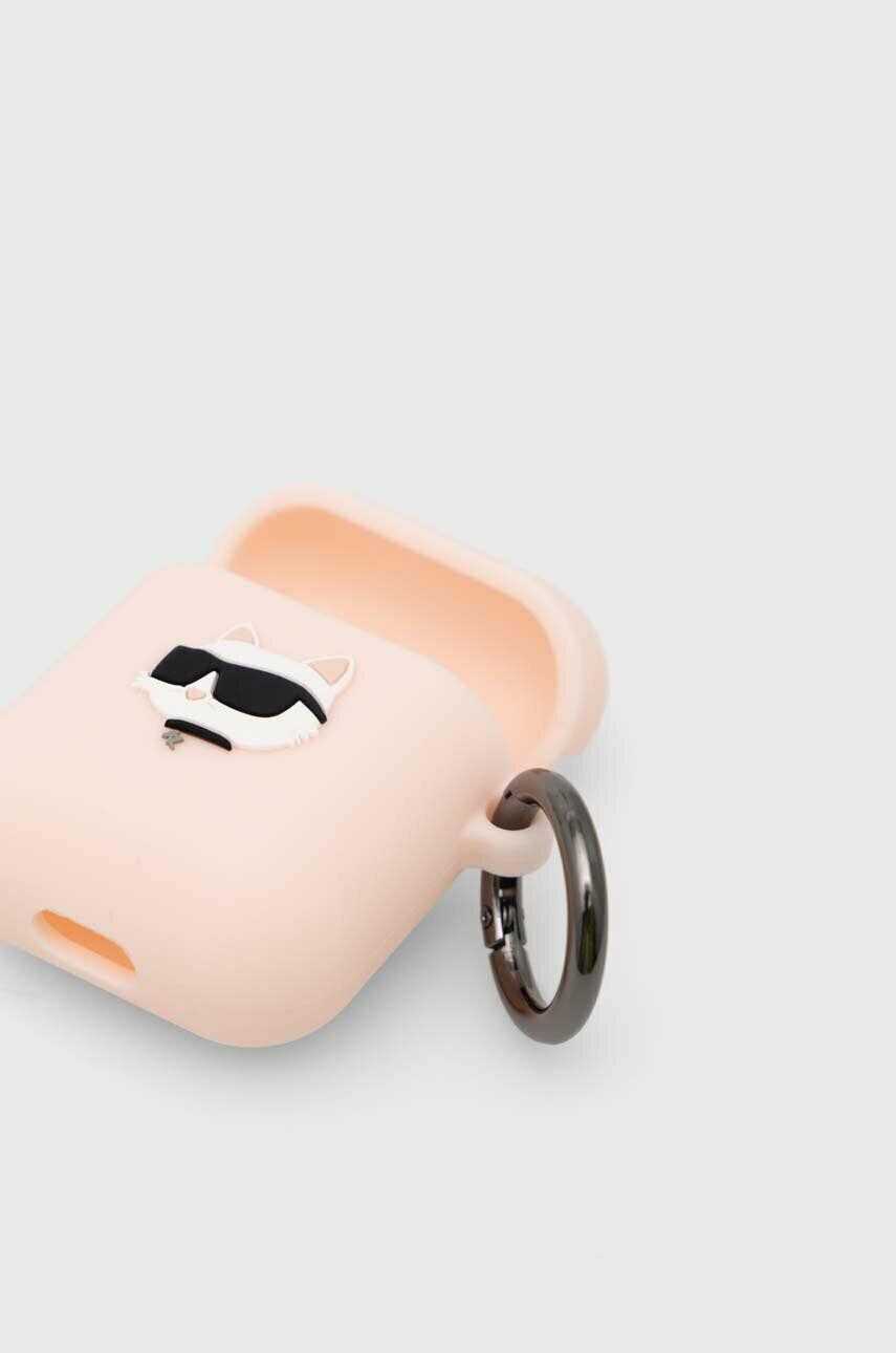 Karl Lagerfeld Pouzdro na airpod AirPods 1/2 cover růžová barva - Pepit.cz