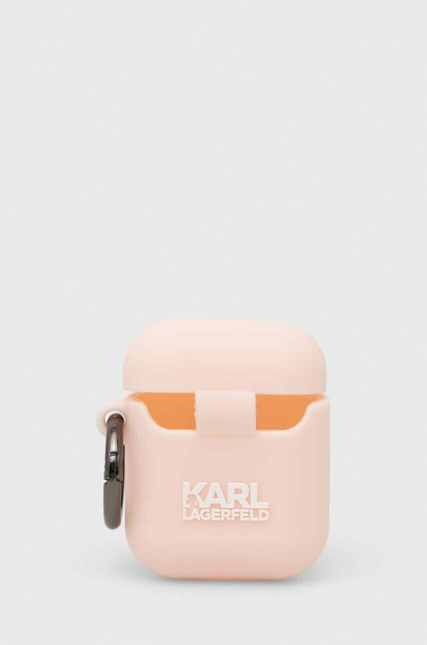 Karl Lagerfeld Pouzdro na airpod AirPods 1/2 cover růžová barva - Pepit.cz