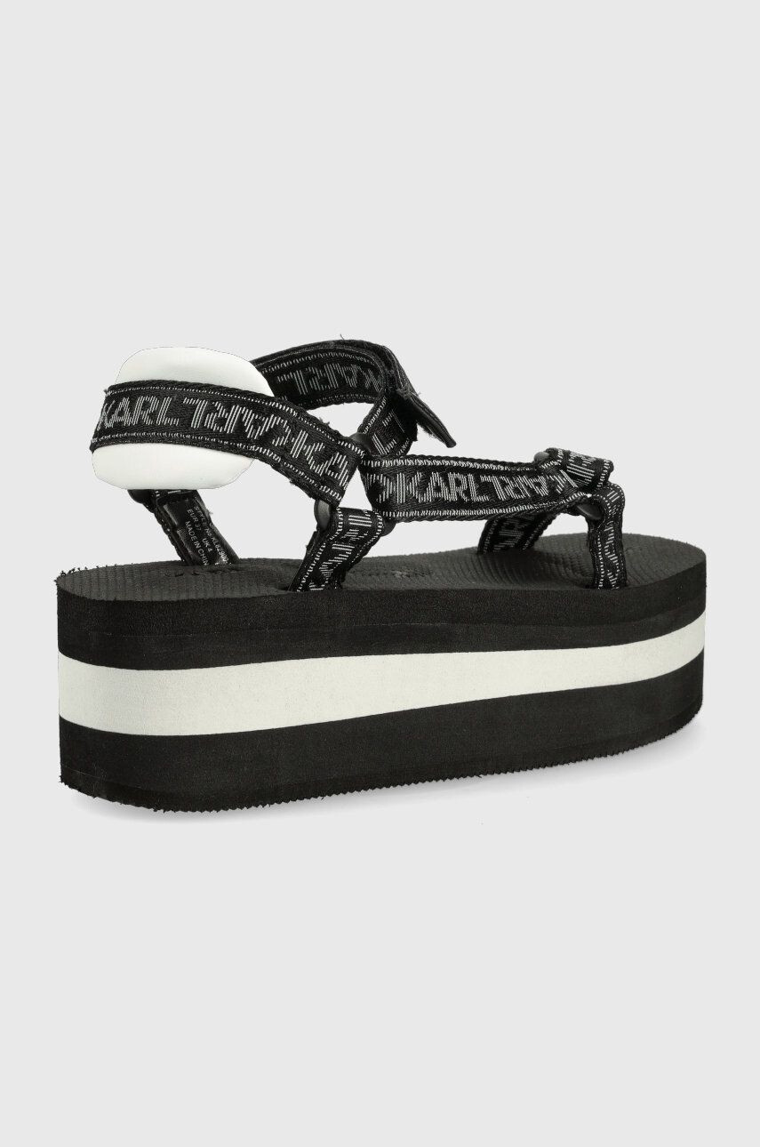 Karl Lagerfeld Sandály Velocita Hi Wedge VELOCITA HI WEDGE dámské černá barva na platformě KL82900 - Pepit.cz