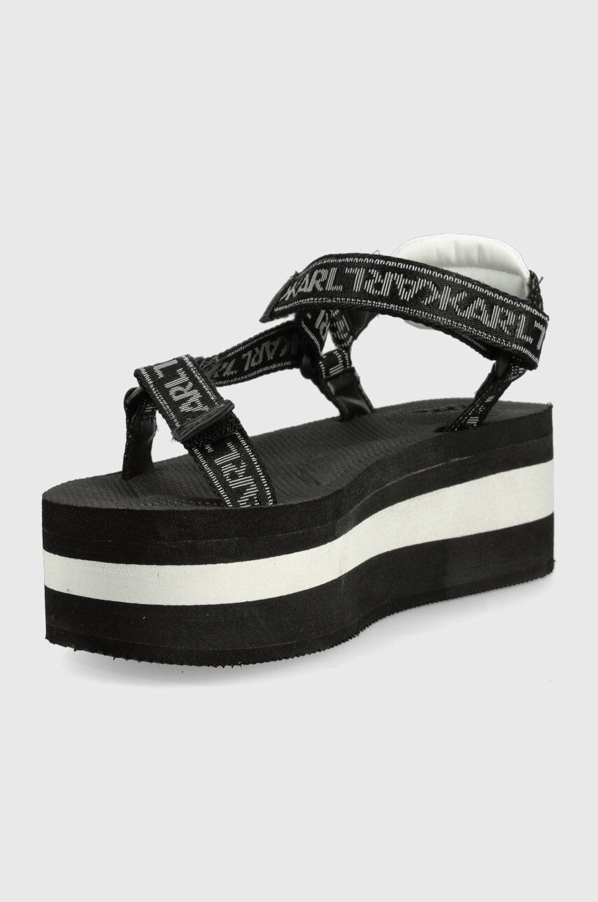 Karl Lagerfeld Sandály Velocita Hi Wedge VELOCITA HI WEDGE dámské černá barva na platformě KL82900 - Pepit.cz