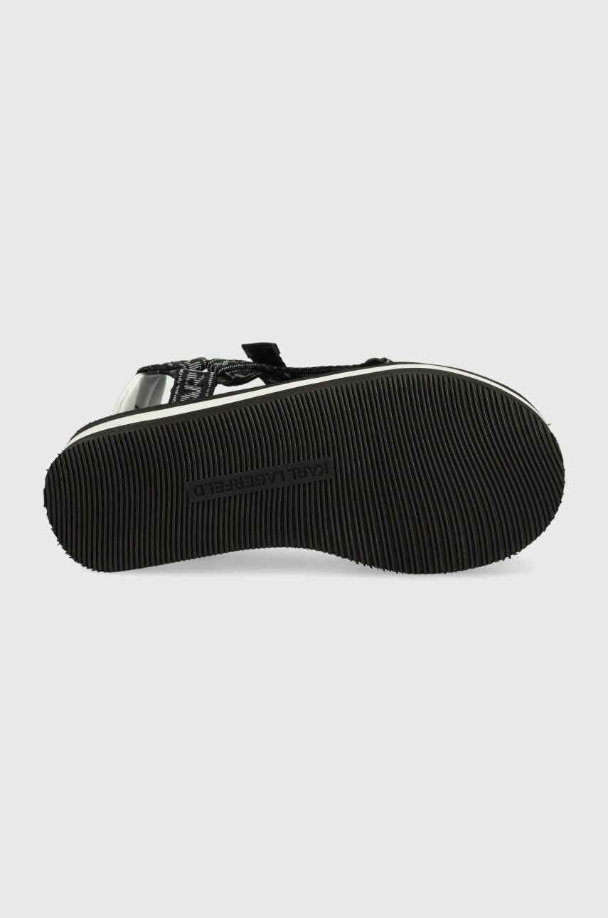 Karl Lagerfeld Sandály Velocita Hi Wedge VELOCITA HI WEDGE dámské černá barva na platformě KL82900 - Pepit.cz