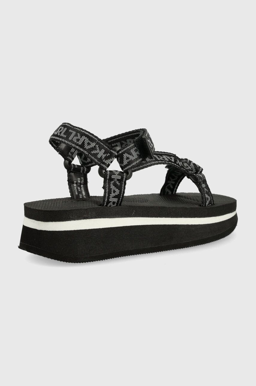 Karl Lagerfeld Sandály VELOCITA WEDGE dámské černá barva na platformě KL81900A - Pepit.cz