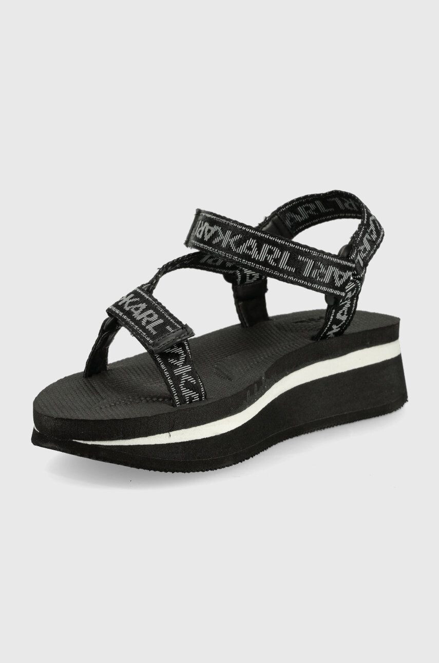 Karl Lagerfeld Sandály VELOCITA WEDGE dámské černá barva na platformě KL81900A - Pepit.cz