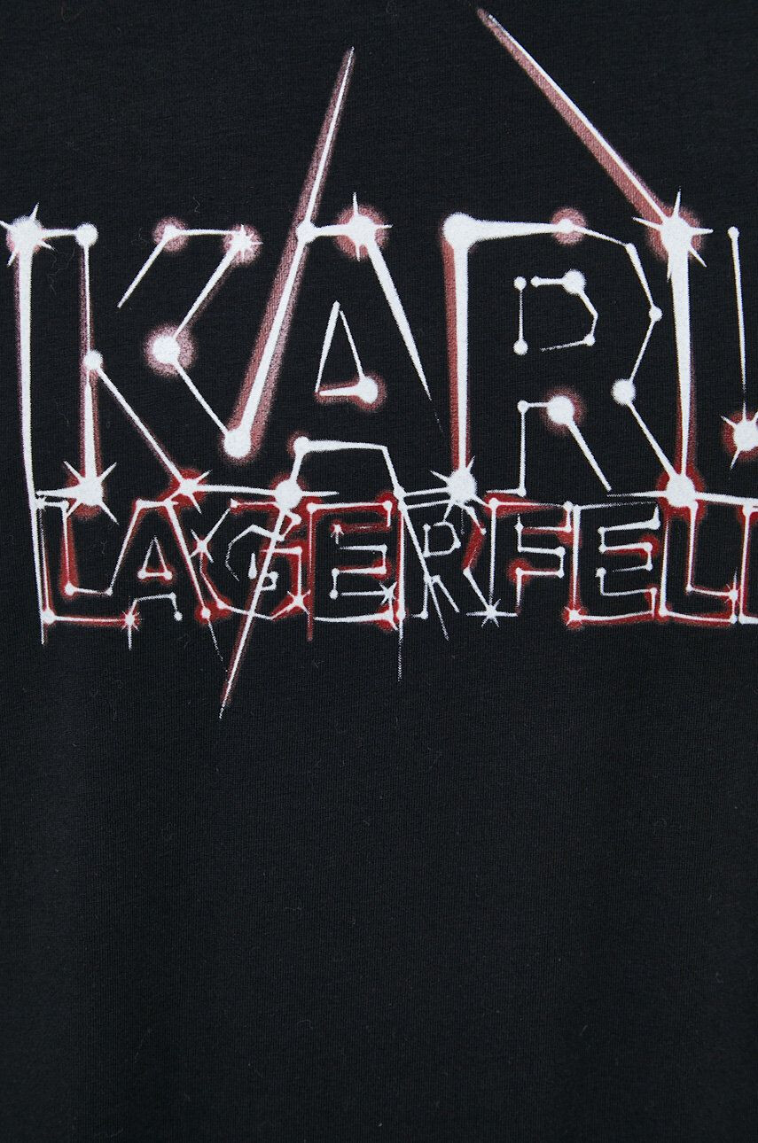 Karl Lagerfeld Tričko černá barva s potiskem - Pepit.cz