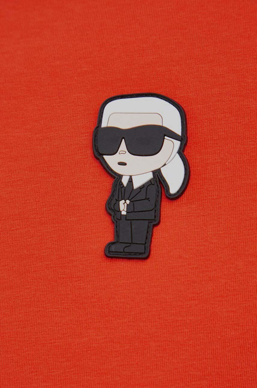 Karl Lagerfeld Tričko oranžová barva s aplikací - Pepit.cz