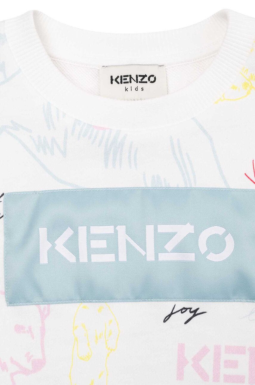 Kenzo kids Dětská bavlněná mikina bílá barva vzorovaná - Pepit.cz