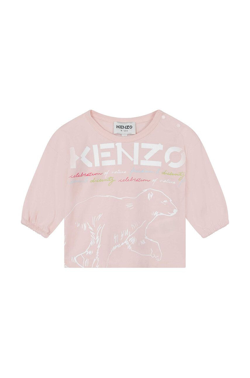 Kenzo kids Dětská bavlněná souprava oranžová barva - Pepit.cz