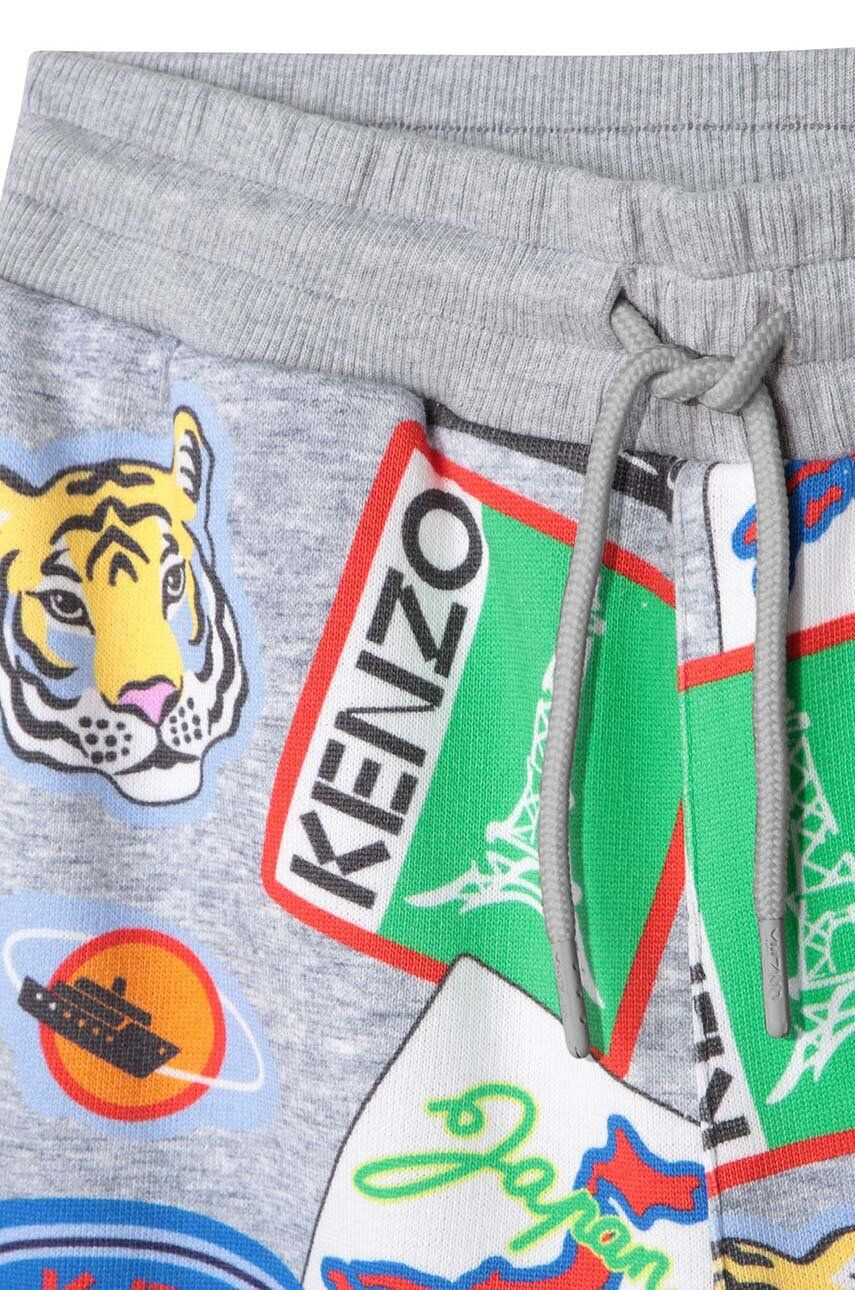 Kenzo kids Dětské bavlněné šortky šedá barva - Pepit.cz