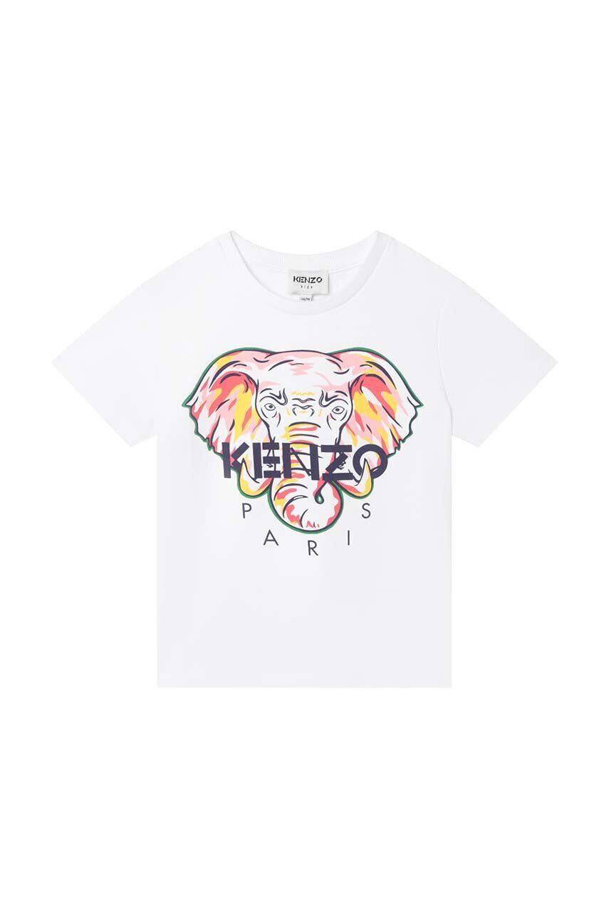 Kenzo kids Dětské bavlněné tričko bílá barva - Pepit.cz